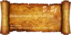 Debreczeni Szilárd névjegykártya