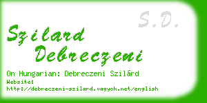 szilard debreczeni business card